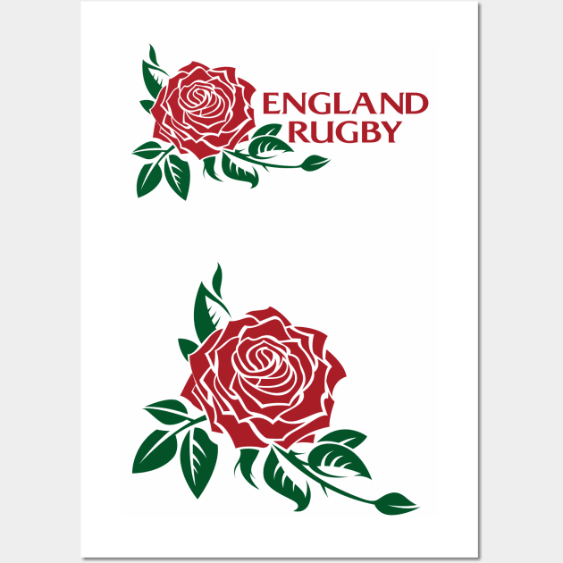 England Rugby Team English Rose Emblem Wall Art by CGD